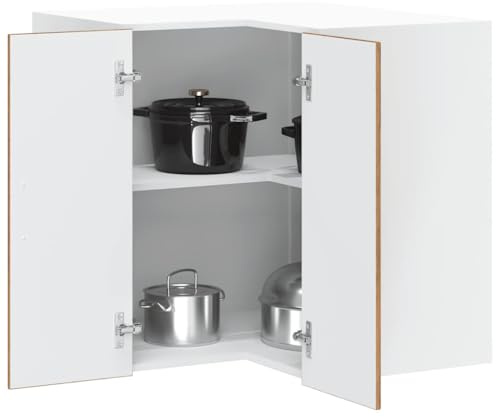 QJBSAVVA Eckhängeschrank Porto Altholz-Optik Holzwerkstoff 57 x 57 x 60 cm Küchenschrank mit Viel Stauraum für Töpfe Geschirr & Küchengeräte Praktischer Wandschrank für Küche