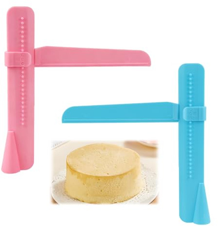 KUEEA Lot de 2 accessoires de gâteau, grattoir à gâteau réglable et lisseur à gâteau, accessoire de cuisson de qualité alimentaire pour la fabrication de gâteaux (fondant, crème au beurre) – Idéal
