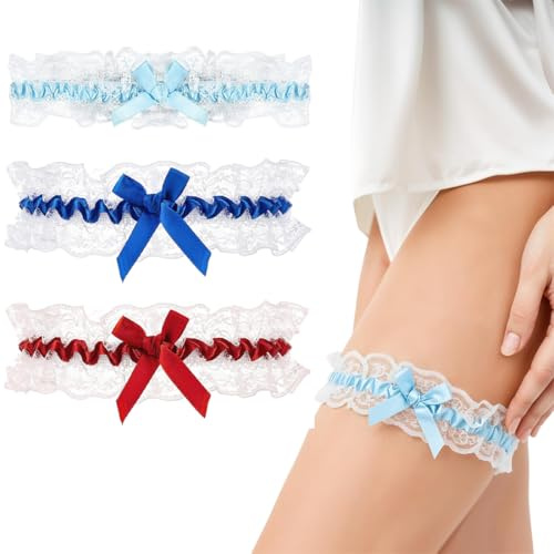 3 Piezas Liga Novia Azul, Regalo Nupcial, Ligas de Novia, Nupcial Azul de Encaje, Regalo de Boda