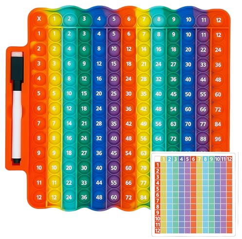 Plopper Spielzeug, 3er Set Lernspiel mit Schreibstift und Karten, Stressabbau Spielzeug für Schüler, Multiplikationsbrett Lernspielzeug,Büro und Schule