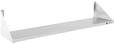 Royal Catering Étagère Murale Rangement Cuisine 2 Plateaux RCWR-120.2 (120 cm de Long, éléments pour Montage Mural, Design Moderne, INOX)