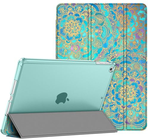 Fintie Hülle für iPad 9.7 Zoll 2018 2017 / iPad Air 2 (2014) / Air 1 (2013) - Ultradünn Schutzhülle mit transparenter Rückseite Abdeckung Cover mit Auto Schlaf/Wach Funktion, Jade