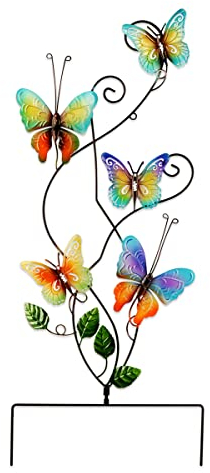 83CM Farfalla Decorazione per Metallo Giardino, Farfalle Paletto Giardino in Metallo Decorazione per Cortile, Decorative Scultura da Giardino, Figurine Decorazione per Esterni Giardino Prato Patio