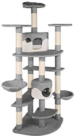 SMSOM 78,7Multi-Level Catbaum XL Play House Kletterer Aktivitätszentrum Turmständermöbel, Perche, Plattform, Kratzer, Hängematte, baumelnde Kugel, Wohnung, Anti-topplinisches Gerät, für Kätzchen, gr