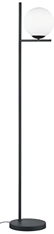 Trio Leuchten Stehleuchte Pure 402000132, Metall Schwarz matt, Glas weiß, exkl. 1x E14