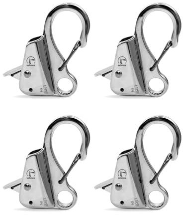 Sebnux Edelstahl Bootsfender zur schnellen Montage und Entfernung, Boot-Bumper zum Andocken, Ideal zum Anlegen, 4er-Packung, Silber