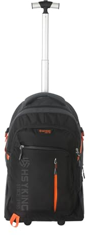 HSYKING 22 Zoll wasserabweisender Laptop-Rucksack mit großen Rädern für Business, College-Studenten und Reisependler, Handgepäck-Laptop-Rucksack, Reisegepäck, Laptop-Rollkoffer (Schwarz, 22 Zoll)