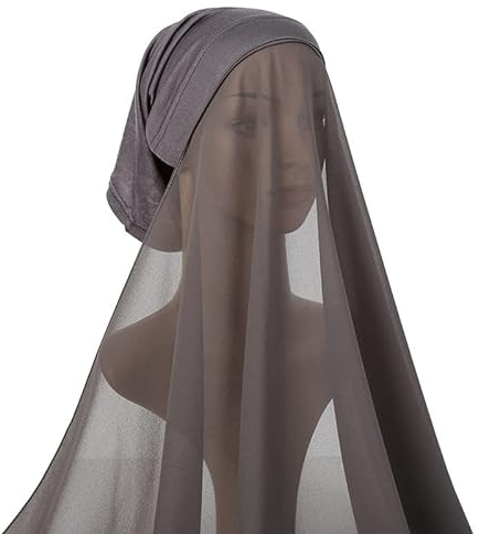 Muslim Hijab Damen Frauen Muslimisch Kopftuch Islamisch Gesichtsschleier Lang Turban Leicht Haartuch Elegant Chiffon Chemo Kappe Frauen Schal Damen UV Schutz Kopfkappe Elastisch Outdoor Alltagsleben