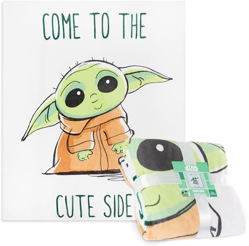 Disney Baby Yoda Fleecedecke Klein Warme Kuscheldecke Flauschig Wohndecke Bunt für Bett, Couch Gemütliche Winter 150x130cm Yoda Geschenke (Grün Baby Yoda)
