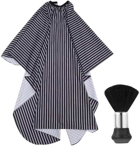 FRCOLOR Capa De Peluquería Profesional Con Cepillo Para Polvo Capa Impermeable Para Corte Y Peinado Con Cuello Ajustable Accesorios De Barbería Para Uso En Salones Y Hogar