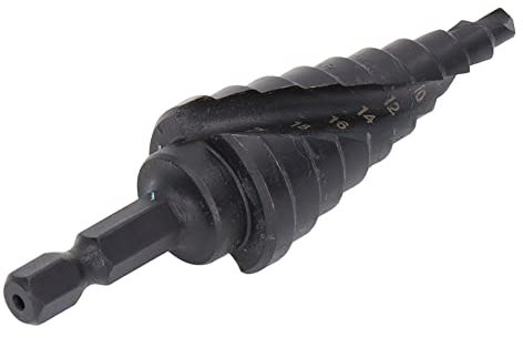 Milwaukee Ensemble de forêts étagés pour métal et acier, foret étagé HSS avec rainure spirale, alésage de trou pagode, outil à tige hexagonal, noir, 10 étapes (4-22mm)