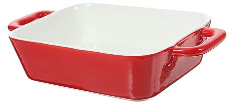 MAGICLULU Plat De Cuisson Céramique avec Double Poignée pour Plats Individuels Et Petit à Four pour Conserver des Salades Et Autres Aliments