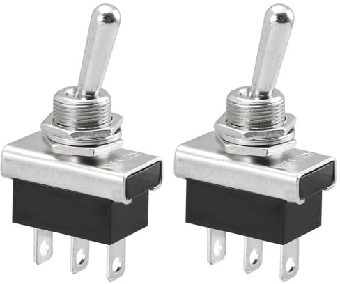 Heschen Interruttore A Levetta In Metallo A Scatto Da, KN3D-102, 12V 25A, 2 Posizioni ON/OFF, 3 Terminali, Per Luci Sul Cruscotto Di Automobile (2)