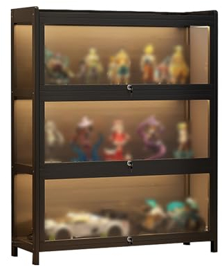Sammelvitrine Schaukasten Standvitrine, Acrylvitrine mit Tür, Staubdichter Vitrine für Spielzeug,für Sammlerstücke Bücher Wein, für Büro Wohnzimmer Küche(50*32.5*106cm/19.7*12.8*41.7in)