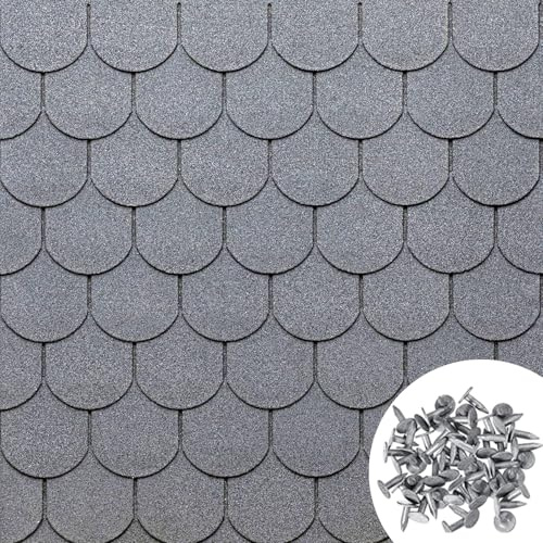 MASTERBRICO Tegole Canadesi per Tettoia Esterno 2,32 mq (16 Pz) – Tegola Canadese Bituminosa e Flessibile con Chiodi Inclusi – Facili da Installare, Resistenti a Intemperie e UV (A006)