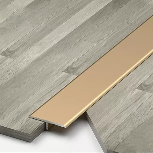 GUOGLZ 3 Stück T-Profil Übergangsprofil 90 cm Aluminium-Formleisten Zierleisten Und Boden-Übergangsstreifen Verbinden Sie Ihre Böden Nahtlos(Gold,3.3cm x 270cm (3 * 90cm))