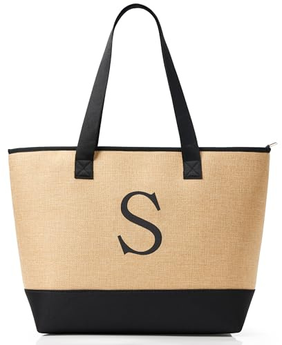 KALIDI Personalisierte Tasche Damen Handtasche Tote Bag Strandtasche mit Reißverschluss Shopper Tasche Groß Schultertasche für Frauen Bräute Brautjungfern,Arbeit,Reisen,Einkaufen,Schule