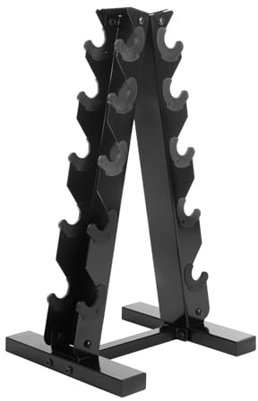 Qussse hantelställ, A-Frame form 5 våningar, hantelhylla 100 kg lastkapacitet (svart)