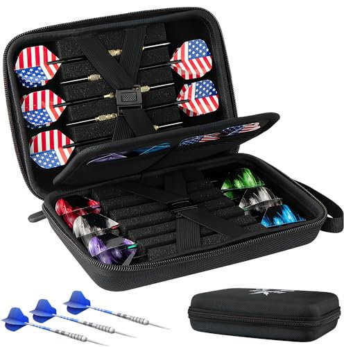 YANGUN Darttasche 12 Darts, Dart Koffer, Tragbar und Langlebig, Speicher Rohre und Taschen für Dart Zubehör
