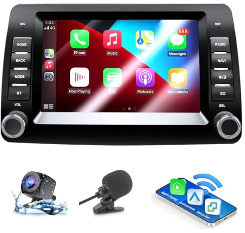 Ankeway Autoradio per Fiat Panda 169 (2003-2012) con Android Auto e CarPlay | Car Radio Android Stereo con Bluetooth/WiFi/Telecamera Retromarcia/Microfono/Canbus BOX