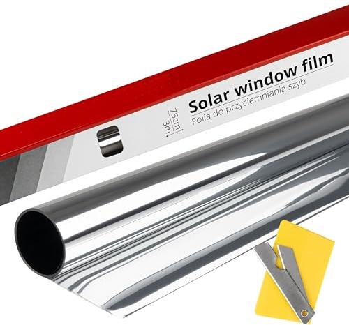 Xkeribom 75cm x 3m 15% Dark Silver dunkel Silber Auto scheibentönungsfolie Tönungsfolie Rolle Fensterfolie Sichtschutzfolie Scheibenfolie Sonnenschutzfolie Rauch