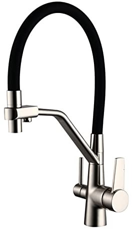 Mixer per depuratore per acqua per rubinetti da cucina a 3 vie Brass a 360 ° rubinetti da cucina a 3 vie neri (colore: cromata)