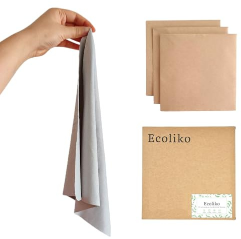 Ecoliko XXL Brillenputztuch 30x30 cm [3er] Mikrofasertuch zur Reinigung von Bildschirm, Display, Handy, Tablet, Laptop, TV - Weiches Tuch für empfindliche Oberfläche & Hochglanz, Waschbar - Hellgrau