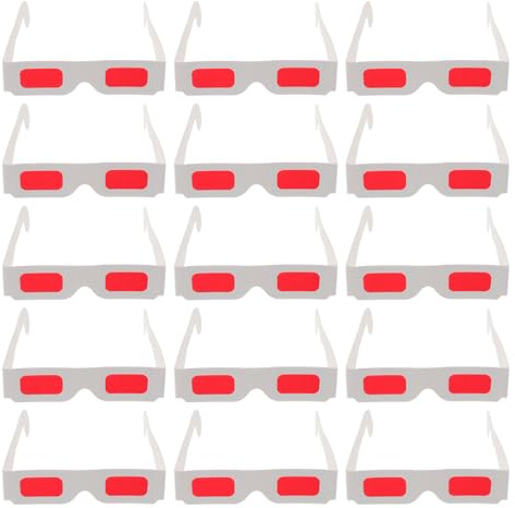 minkissy 50 pièces de Lunettes 3D pour Enfants, Verres Rouges pour Films 3D, de fête Arc-en-Ciel, décorations de la Saint-Valentin, Lunettes en Papier pour Anniversaires et événements