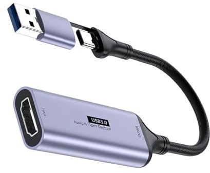 Fahoujs Game Video Cattura Schede USB + Tipo C a HDTV 4K 60Hz Registratore Video Gaming Console Camcorder Low Latency Converters