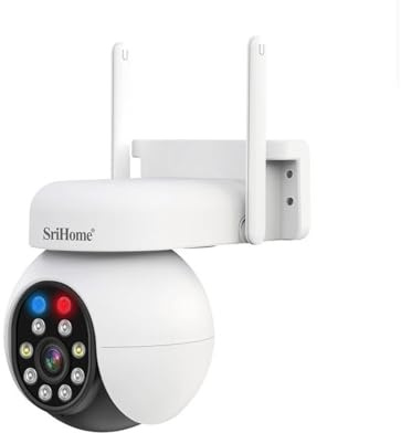 Il Detective SriHome Telecamera IP WiFi 4K, 5MP HD, Visione Notturna a Colori, Rilevamento Umano, Audio Bidirezionale, Zoom 3x