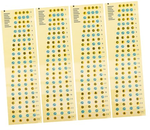 SUPVOX 4 Stück Bass Fretboard Sticker für Anfänger Selbstklebend Langlebig Praktische Bassgitarren notenaufkleber für Einfache Skalen identifikation und Schnelle Orientierung