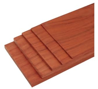NIRNHYRUR tavola di Legno Tavole Blocchi di Legno Grezzo, Fogli impiallacciatura in massello Pero Rosso 200x100mm Spessori Multipli Confezione da 5(5mm)
