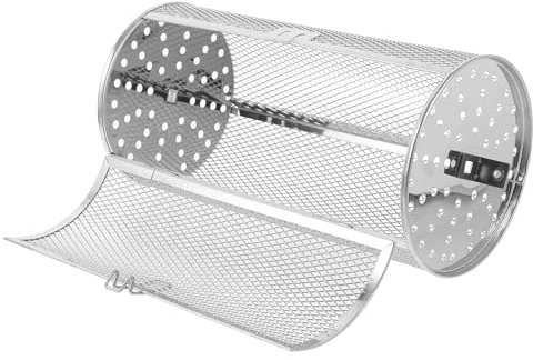 SMASOLO Gabbia per Forno Girarrosto in Acciaio Inox Resistente, Cestello per Grigliare Spiedini e Barbecue, Accessorio per Friggitrice ad Aria e Cottura di Carne, Pesce e Verdure