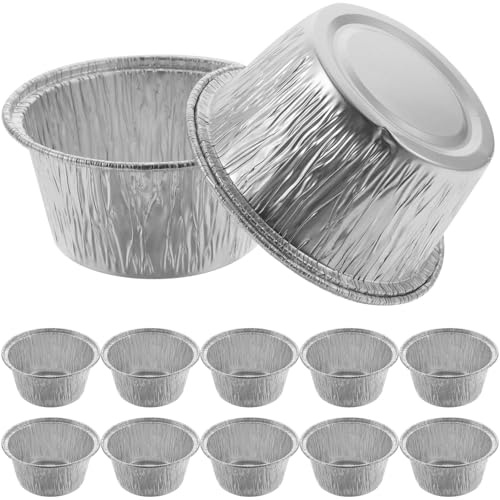 BESTOMZ 100 Pirottini in Alluminio per Muffin e Budino, 100 Pezzi, Monouso, Conducibilità Termica Uniforme, per Feste e Raduni