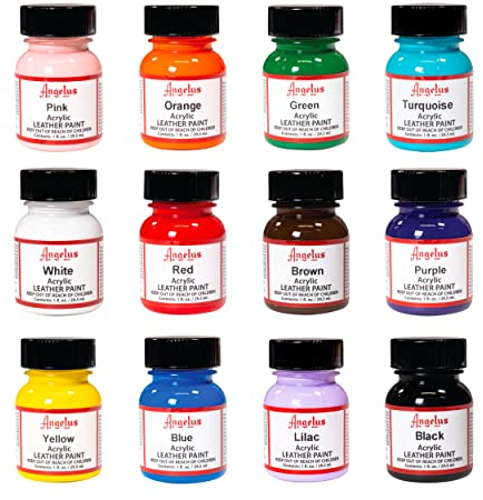 Angelus Acrylfarbe 12er Set Lederfarbe für Glattleder