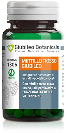 Integratore 100% naturale con MIRTILLO ROSSO E UVA URSINA - utili per la funzionalità delle vie urinarie, con BETULLA - 30 capsule