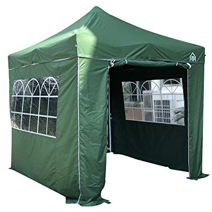 All Seasons Gazebos | 2.5x2.5m Fully Waterproof, Heavy Duty Pop Up Gazebo | 4 Thick Side Walls & Accessory Pack (Green)
