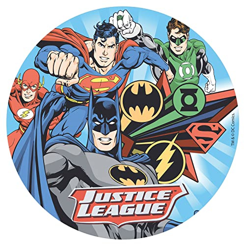 Dekora - 160137 DC Justice League Tortenaufleger aus Esspapier|aus Reispapier| - 20cm