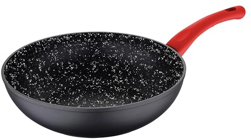 Wok 26 cm, revêtement marbre, aluminium forgé, induction, Toledo