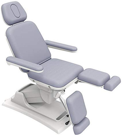 Duke-Handel Kosmetikliege Kosmetikstuhl Beauty für Kosmetikbehandlung - Hydraulisch Höhenverstellbar –Geteiltes Fußteil - Belastbar Bis 200kg - Verstellbarer Rückenlehne - Bezug Kunstleder (Grau)