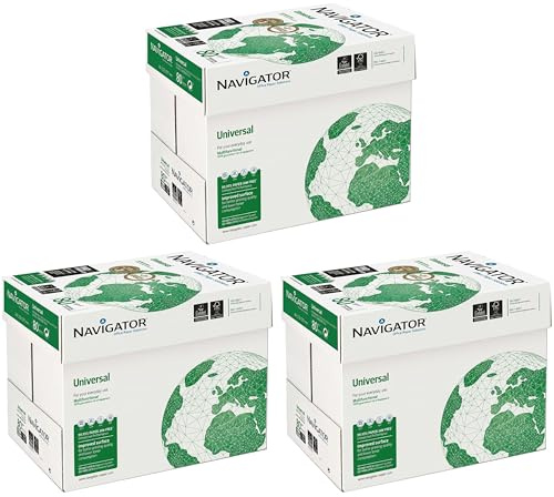 Navigator - Resmas de papel para oficina Premium Universal, formato A4, 80 gr, 15 resmas de 500 hojas