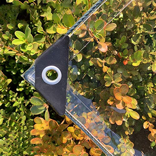 WYFZT Transparente Plane mit ösen | Wasserdicht Abdeckplane Durchsichtig für Gartenmöbel Motorrad Fahrrad Sandkasten | PVC Kunststoffplane Meterware für Terrasse, Pavillon, Pflanzen Gewächshaus