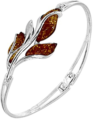 Armreif - Neda - Silber 925/000 mit Bernstein