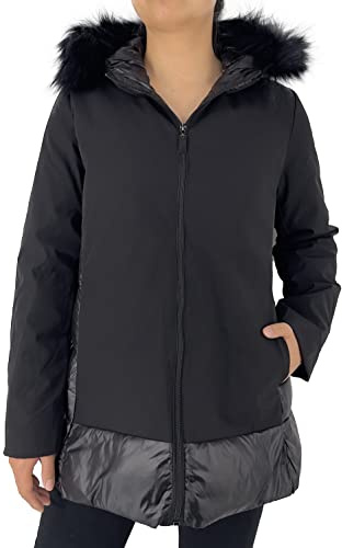 JOPHY & CO. Parka Invernale Donna Cappotto con Cappuccio e Vera Pelliccia (cod. 881092)