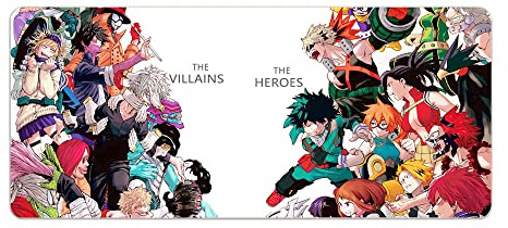 Zhongkaihua My Hero Academia Mouse Pad Anime MHA Character Print Gaming Mouse Mat Large Mouse Pads 300 * 800mm Mousepad Non Slip Rubber Base for PC Office Desk