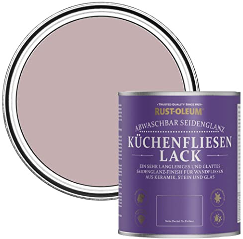 Rust-Oleum Pink water resistant Kitchen Tile Paint in Satin Finish - Little Light 750ml