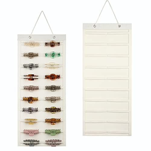 JOYMOMO Hängende Haarklammern, Organizer, 10 Schichten Haarzubehör, Display-Halter, Klauen-Clip-Aufbewahrungs-Organizer für Frauen und Mädchen, Krallen-Clip-Halter für die Wand (cremefarben)