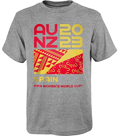 Official 2023 Women's Football World Cup Adult Supporter's T-Shirt, Spain, Grey, Small