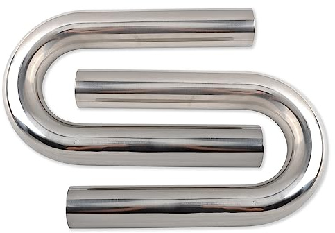 BIGREAT OD 3'' Inch (76MM) 180 Degree Bend Elbow Stainless Steel Turbocharger Pipe Tube Intercooler Pipe High Class Brushed Treatment Air Intake Tube Pipe Polished Universal-2PCS