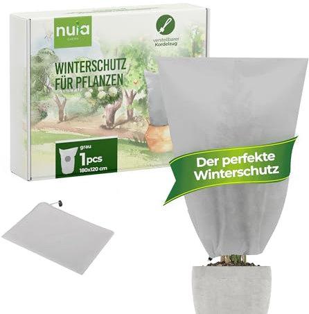 nuia Pflanzen Winterschutz groß außen, 180x120cm 70g/m² Winterschutz FüR Kübelpflanzen, reißfest, Frostschutz Winterflies, Pflanzenschutz Winter für Palmen & Olivenbaum